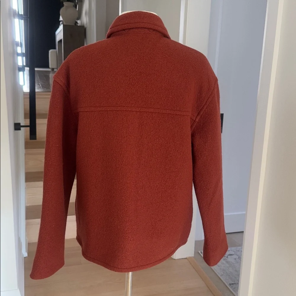 ARITZIA Sunday Best Sky Wool Terracotta Utility Shirt Jacket M - Picture 4 of 8